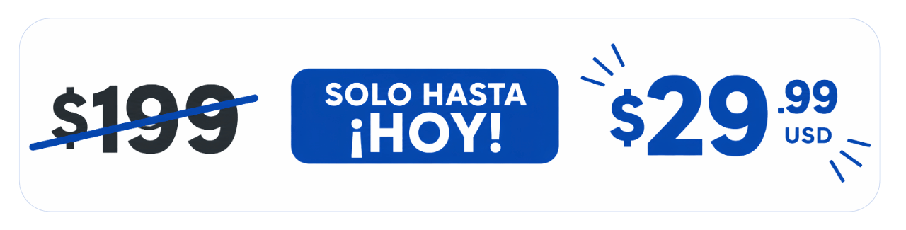 Solo por hoy 29.99 usd